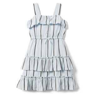 Blue sky Striped Tiered dress